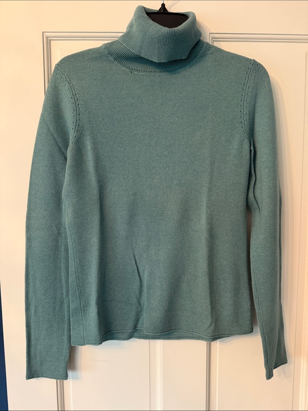 Magaschoni Seafoam Green Cashmere Blend Turtleneck Sweater